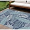 Homeroots 8' X 10' Navy Blue Sky Blue And Ivory Palm Leaf Indoor Outdoor Area Rug 550243 - alternate 6