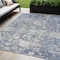 Homeroots 5' X 8' Blue And Denim Blue Floral Washable Indoor Outdoor Area Rug 609529 - alternate 1