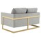 Leisuremod Lincoln Upholstered Velvet Loveseat with Gold Frame, Light Grey LA55LGR - alternate 2