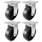 Hyw Products Heavy Duty Caster Set 6in Plastic Wheels, 4 Rigid, 4PK 40-60R-A1-HP-4 - alternate 1
