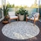 Homeroots 8' Silver And Ivory Round Geometric Washable Indoor Outdoor Area Rug 599312 - alternate 6