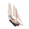Homeroots 31" Black and White Solid Wood Hand Painted Model Boat Tabletop Sculpture 376348 - alternate 1