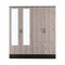 Homeroots 71" Light Oak and Black Four Door Wardrobe Closet with Mirrors 403743 - alternate 3