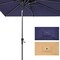 Homeroots 10ft Navy Polyester Rectangular Tilt Market Patio Umbrella With Stand 485612 - alternate 2