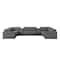 Homeroots Battleship Gray Leather Power Reclining U Shaped Eight Piece Corner Sectional With Console 643909 - alternate 3