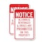 Signmission Notice Alcoholic Beverages & Drugs Are Prohibited, 12'' X 18'' 2 Signs, Heavy Gauge Aluminum, 2PK A-1218-2PACK-24928 - alternate 1