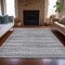Homeroots 10' X 14' Gray And Silver Striped Washable Indoor Outdoor Area Rug 631502 - alternate 6