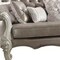 Homeroots 90" Gray Faux Leather Curved Sofa And Toss Pillows With Bone Legs 490989 - alternate 3