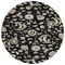 Homeroots 8' Black Beige And Ivory Round Floral Washable Indoor Outdoor Area Rug 597802 - alternate 4