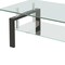 Homeroots 39" Clear and Black Glass and Steel Coffee Table With Shelf 635696 - alternate 4