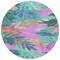 Homeroots 8' Teal Blue And Aqua Round Floral Washable Indoor Outdoor Area Rug 611134 - alternate 3