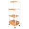 Homeroots White and Natural 26in Rolling Kitchen Cart With Storage 469466 - alternate 3