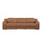 Homeroots 103" Chestnut Italian Leather Reclining USB Sofa 632888 - alternate 1