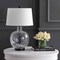 Jonathan Y Rae 26.5" Glass/Metal LED Table Lamp, Clear/Black JYL1067A - alternate 6