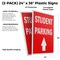 Signmission Student Parking With Up Arrow, Plastic Signs Only 24 Inch x 36 Inch, Corrugated Plastic, 2PK CSB-2436-2PACK-StudentParkingWithUpArrow - alternate 2