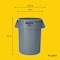 Rubbermaid Commercial BRUTE 44 gal Round Heavy Duty Plastic Can, Yellow, None, Plastic, Not Applicable FG264360YEL - alternate 4