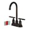 Kingston Brass Double-Handle 4" Centerset Bar Faucet, Oil Rubbed Bronze KB8495CKL - alternate 1