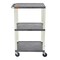 Luxor 42''H 3-Shelf Utility Cart, Electric, Gray Shelves, Putty Legs UCPL1GYE - alternate 9