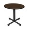 Regency Round Kobe X-Base Breakroom Table, 30 in W, 30 in L, Neo Walnut TKB30RNDNW - alternate 1