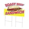 Signmission Roast Beef Sandwich Die Cut Yard & Stake plastic coroplast window, 2436-Roast Beef Sandwich C-DC-2436-DS-Roast Beef Sandwich19 - alternate 1