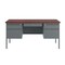 Flash Furniture Cambridge Commercial Grade 30x60 Double Pedestal Desk, 5 Locking Drawers, Mahogany Top GC-M-GRY-30X60-MHG-GG - alternate 5