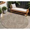 Homeroots 8' Brown And Beige Round Abstract Washable Indoor Outdoor Area Rug 594913 - alternate 1