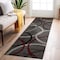World Rug Gallery Modern Wavy Circles Design Runner Rug 2 ft 7 in x 8 ft Red 377RED27X8 - alternate 2