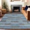 Homeroots 5' X 8' Blue Denim Blue And Brown Striped Washable Indoor Outdoor Area Rug 615477 - alternate 6