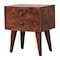 Homeroots 16" Brown Solid Wood Two Drawer Nightstand 701709 - alternate 6