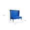 Homeroots 51" Blue Faux Leather Settee With Dark Brown Legs 285985 - alternate 3