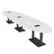 Skutchi Designs Oval Conference Table With Power Unit, 48 in W, 216 in L, White HAR-OVL-48X216-DOU.BK-WA7976-EBLK - alternate 1