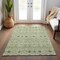 Homeroots 8' X 10' Sage Ivory And Teal Blue Geometric Washable Indoor Outdoor Area Rug 612169 - alternate 2