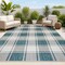Jonathan Y Sabine Traditional Farmhouse Bold Gingham Turquoise/Cream 4 ft. x 6 ft. Indoor/Outdoor Area Rug TSN203E-4 - alternate 1