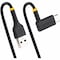 Startech.Com 6ft 2m USB A to C Charging Cable Right Angle - Heavy Duty Fast Charge USB-C Cable - Black USB R2ACR-2M-USB-CABLE - alternate 5