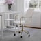 Martha Stewart Taytum Upholstered Office Chair in White/Polished Brass CH-142370-WH-GLD-MS - alternate 5