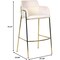 Leisuremod Axis Velvet/Polyester/Leather Bar Stool - Stainless Steel Base, Low Back & Armrests ACG29BG - alternate 6