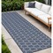 Homeroots 8' Blue And Ivory Geometric Indoor Outdoor Runner Rug 564050 - alternate 4