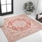 Jonathan Y Asa Ornate Medallion Non-Slip Machine-Washable Orange/Cream 5 ft Square Area Rug WSH108A-5SQ - alternate 1