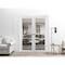 Sartodoors Sliding Double Pocket Door Clear Glass, Lucia 2666 White Silk and Aluminum Strips, Kit Trims Rail LUCIA2666DP-WS-48 x 84 (2* 24x84) - alternate 4