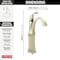 Delta Dryden Single Handle Vessel Bathroom Faucet 751-PN-DST - alternate 3