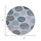 Homeroots 8' Blue And Gray Round Geometric Washable Indoor Outdoor Area Rug 630563 - alternate 3