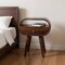 Homeroots 21" Walnut Solid Wood Oval One Drawer Nightstand 651584 - alternate 7
