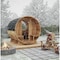 Saunaspa 4-6 Person Outdoor White Cedar Barrel Wet Sauna with 6kW TOULE Rock Heater, Front Porch SS-OTBL003 - alternate 2