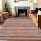 Homeroots 5' X 8' Pink And Taupe Striped Washable Indoor Outdoor Area Rug 615351 - alternate 4