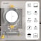 Nuwatt 4 Inch Brushed Nickel Canless Recessed Lighting LED Wafer Lights, 5CCT 2700K-5000K, 630LM, 12PK NW-P-DL-4-9W-5CT-BN-12P - alternate 7