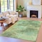Homeroots 9' X 12' Artichoke Green And Pale Aqua Abstract Washable Indoor Outdoor Area Rug 630637 - alternate 3