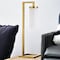Homeroots 26" Brass Metal Arched Table Lamp With White Cylinder Shade 524449 - alternate 4