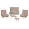 Deko Living 5 Piece Brown Outdoor Compressed Foam Loveseat Sofa Chairs and Table Set COP30119 - alternate 1