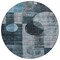 Homeroots 8' Teal Blue Gray And Charcoal Round Geometric Washable Indoor Outdoor Area Rug 604344 - alternate 6