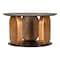Homeroots 30" Black and Brown Genuine Marble Marble and Solid Wood Round Coffee Table 565071 - alternate 5